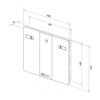 Usita de vizitare Haco, cu inchizator, 40 x 40 cm, alb